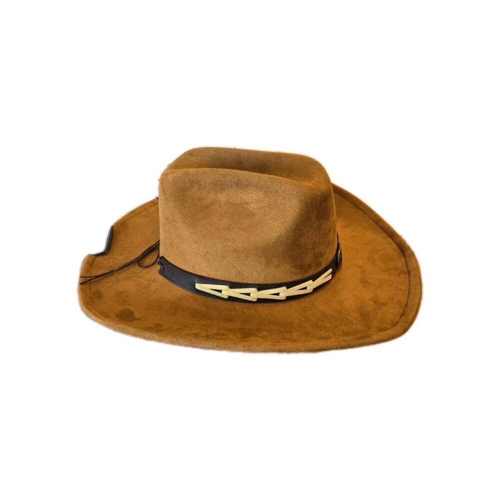 New Brown Cowboy Cowgirl Hat Western Style Bull Pendant Strap Men Women Retro - Picture 4 of 9